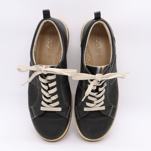 Ecco Womens Chase Shoes Size 7 Casual Walking Sneaker Black Leather Euro 37 - Picture 11 of 11
